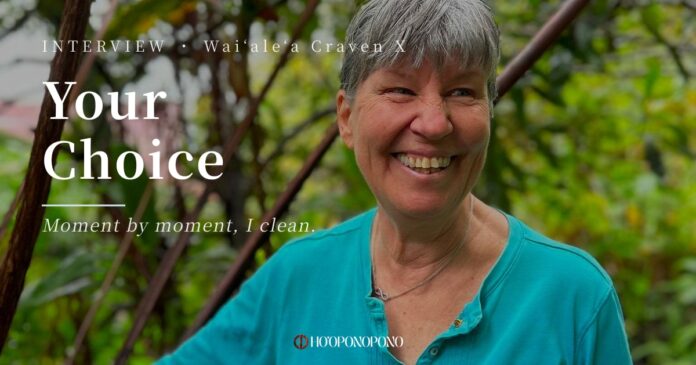 Smiling older woman with short gray hair in a teal shirt outdoors, used for the 'Your Choice' interview feature image.